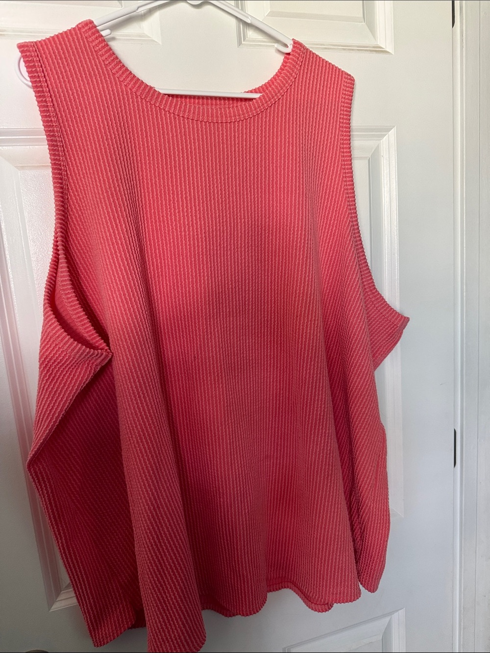 Women's Ribbed Tank Top - Coral Pink
